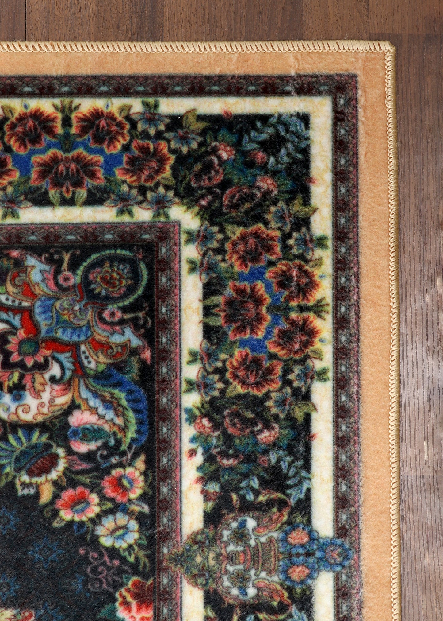 Premium Multicolor Floral Medallion Non Woven Rug –Anti-Slip Design for Modern Homes