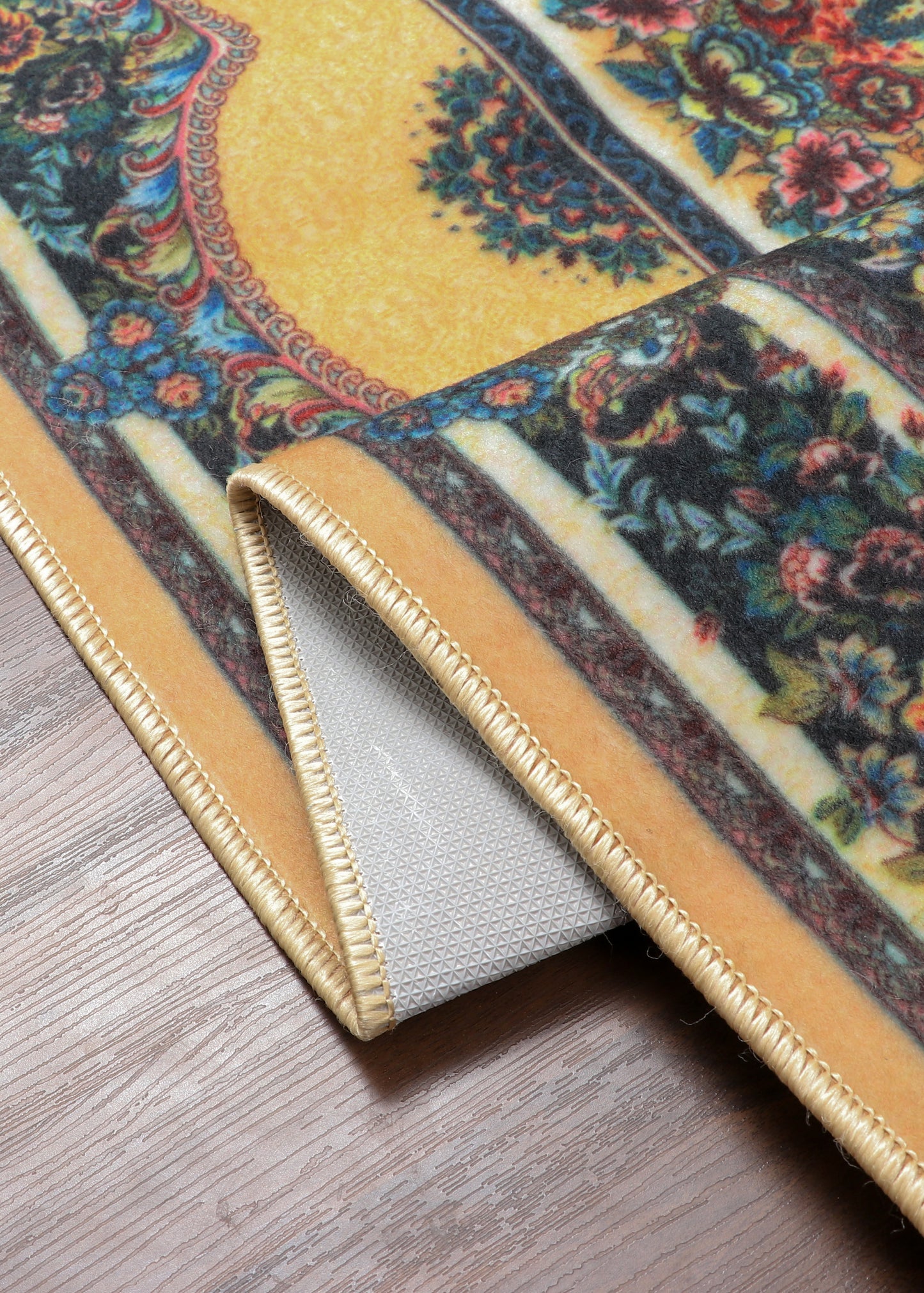 Premium Multicolor Floral Medallion Non Woven Rug –Anti-Slip Design for Modern Homes