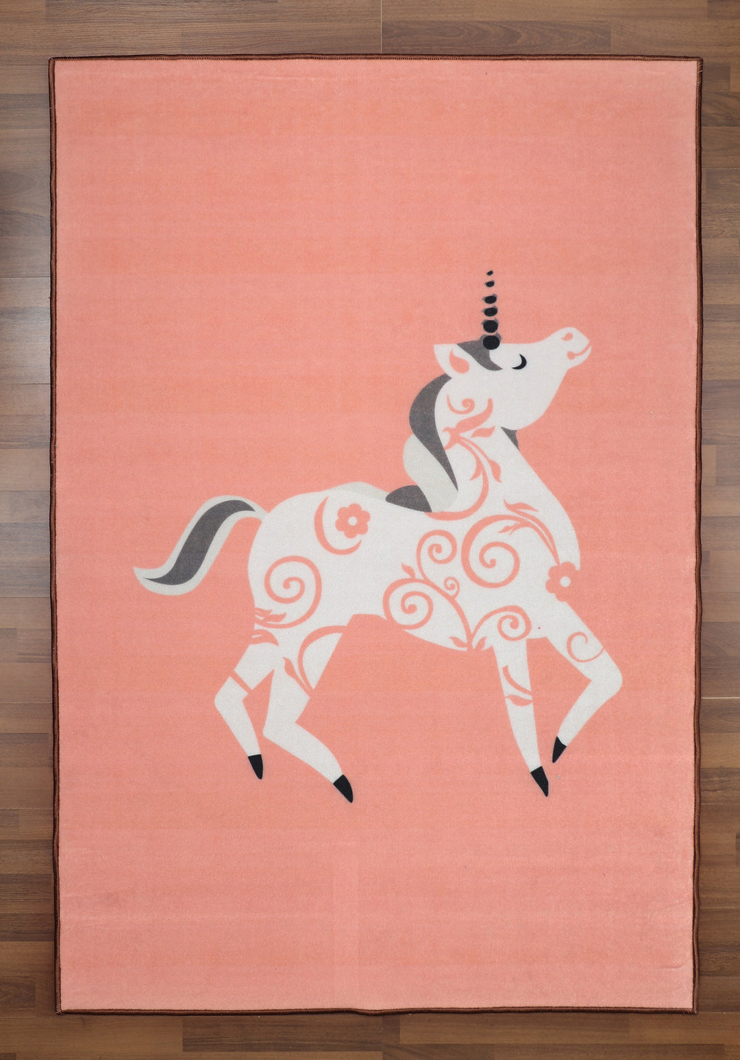 Multi Color & Pink Unicorn Print Rug