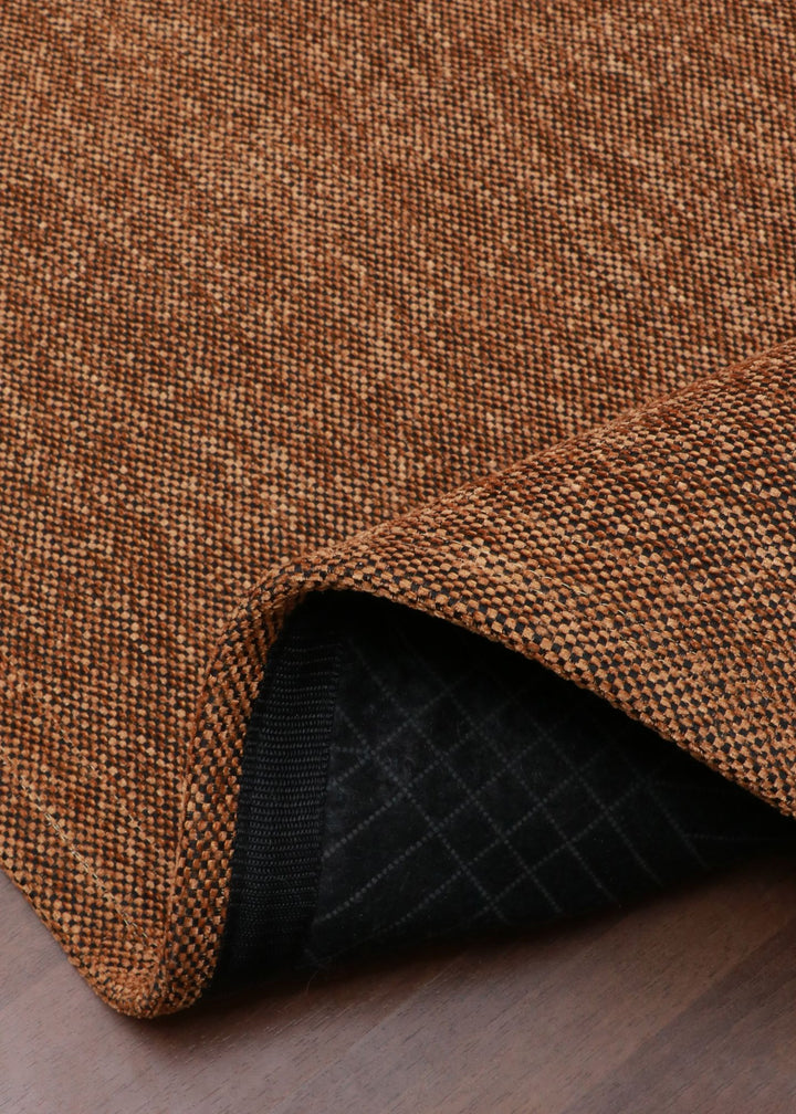 Golden & Black Plain Weave Rug