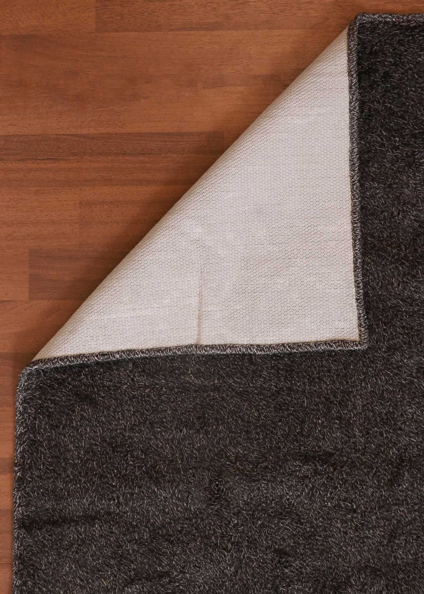 Black Fancy Cotton Shaggy Rug