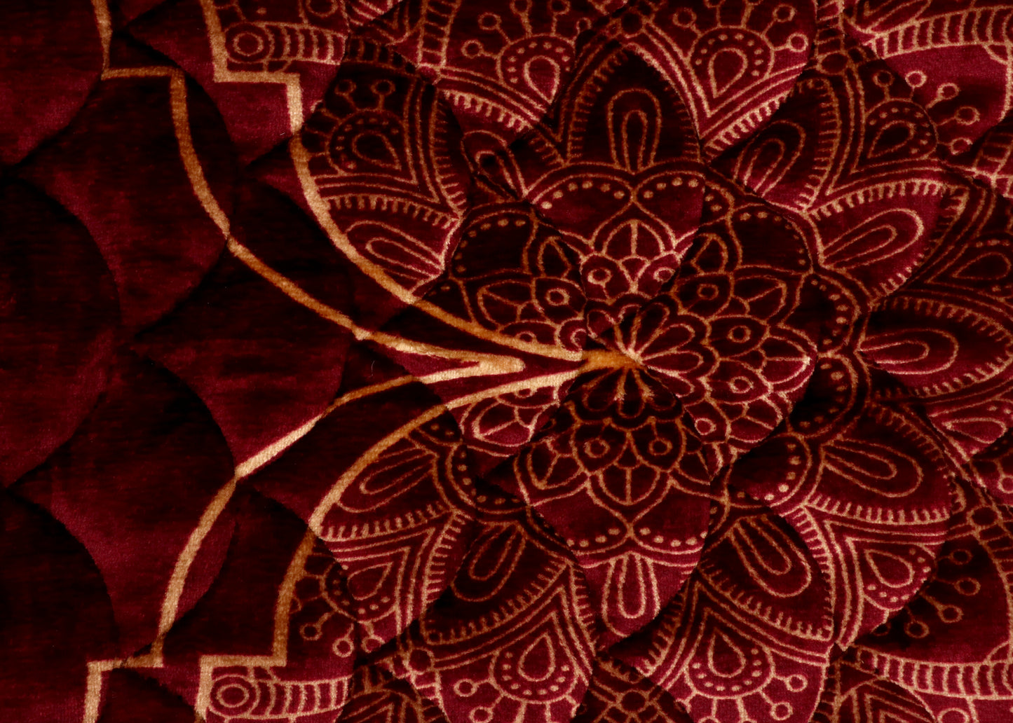 Maroon Velvet Quilted Prayer Mat