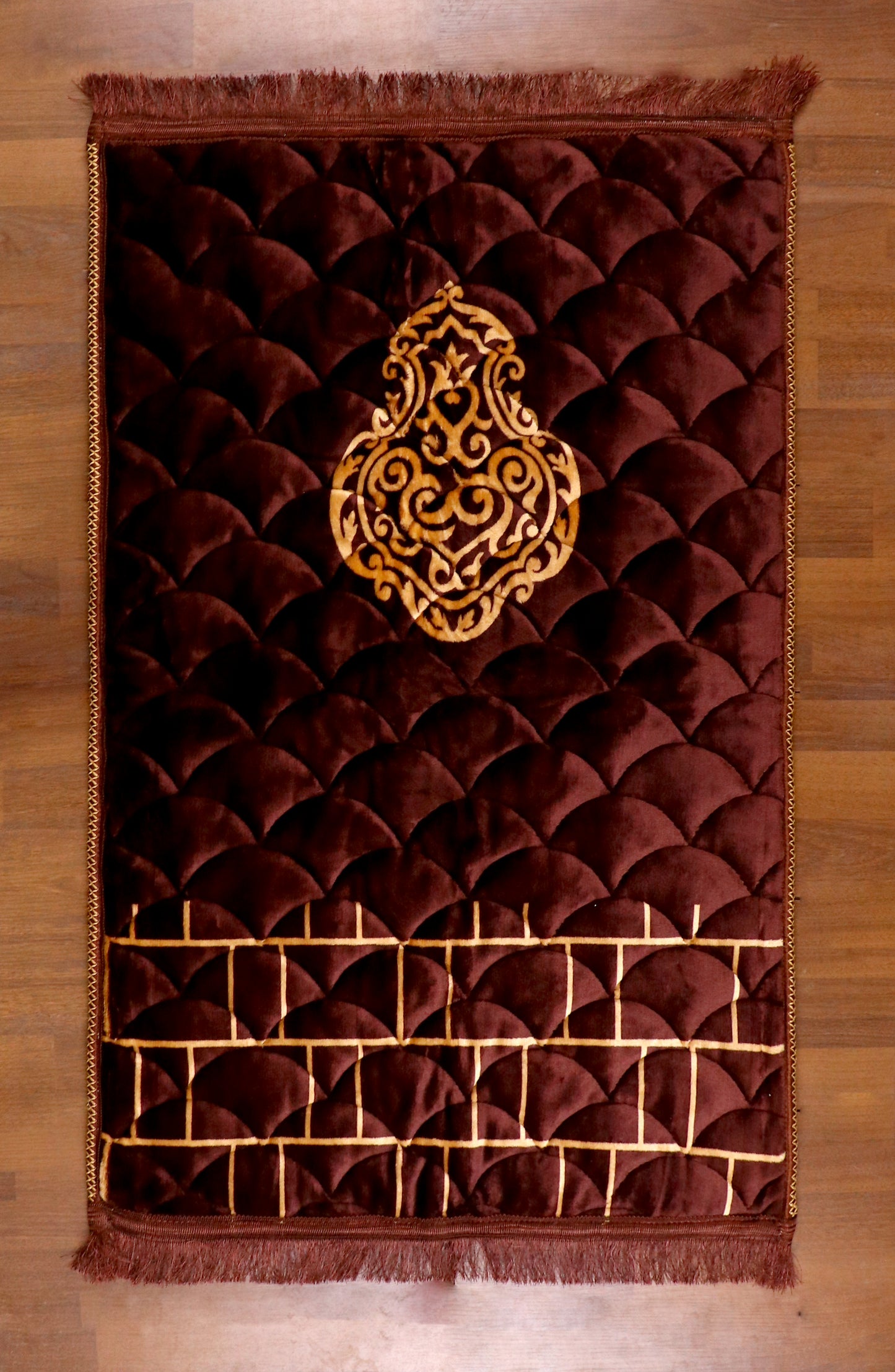 Mihrab Arch Quilted Brown Prayer Mat