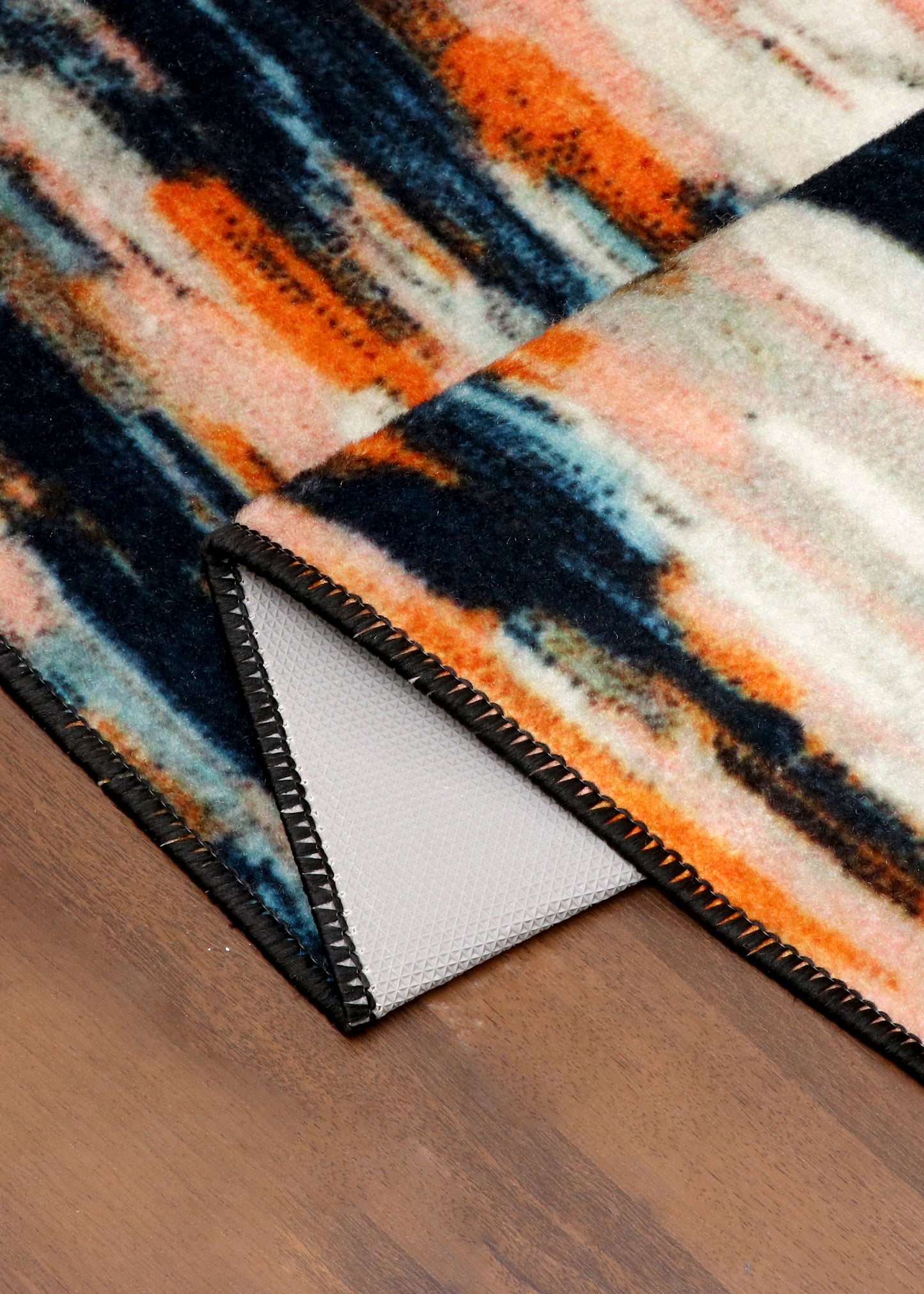 Abstract Expression Area Rug – Orange & Blue Urban Elegance
