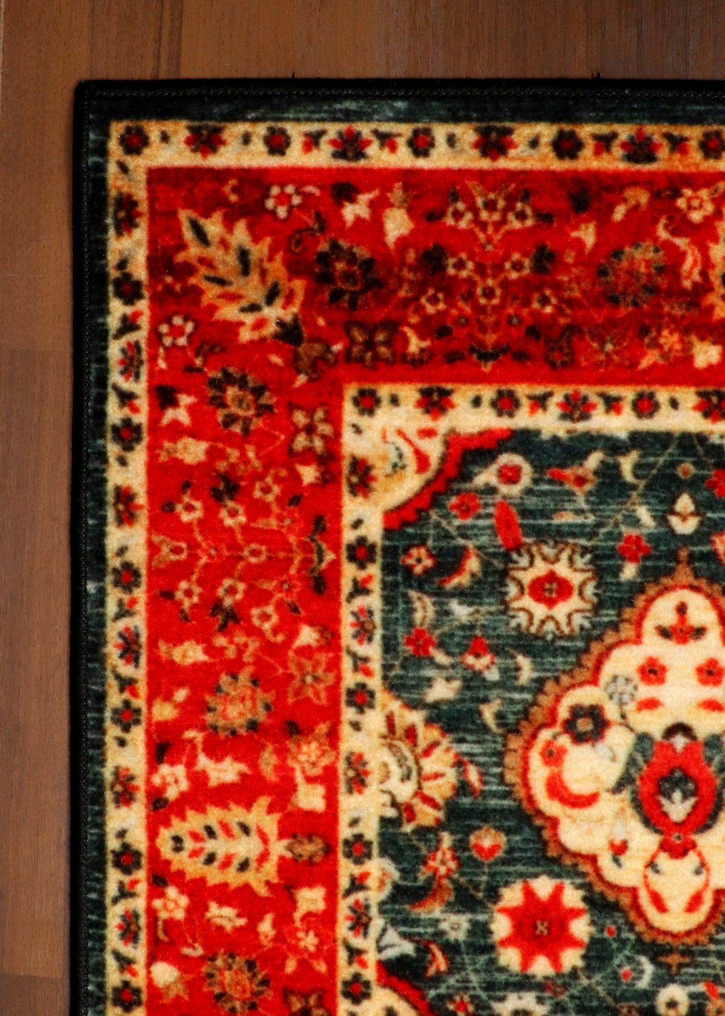 Kashan Inspired Rug – Red and Blue Oriental Pattern