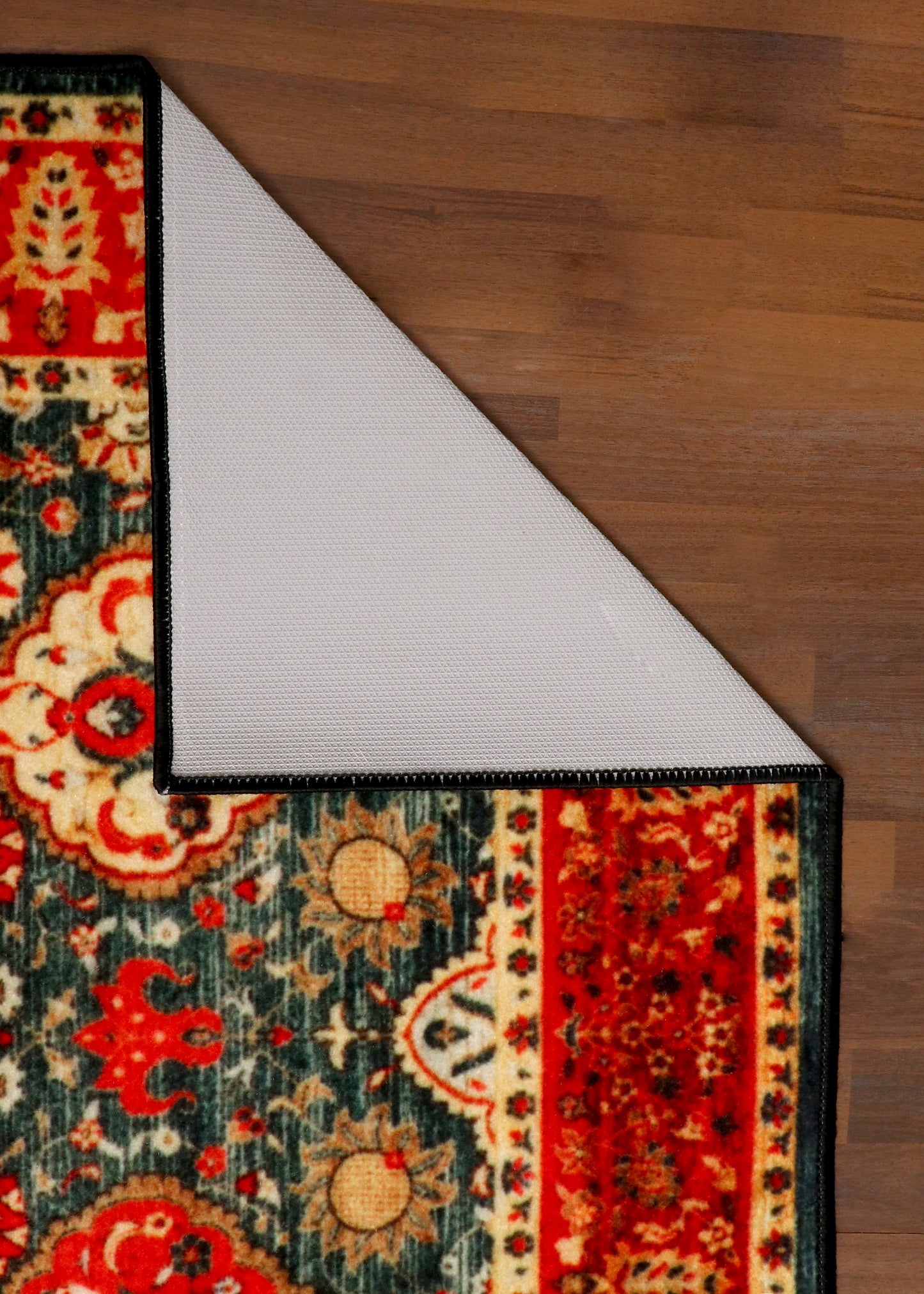 Kashan Inspired Rug – Red and Blue Oriental Pattern