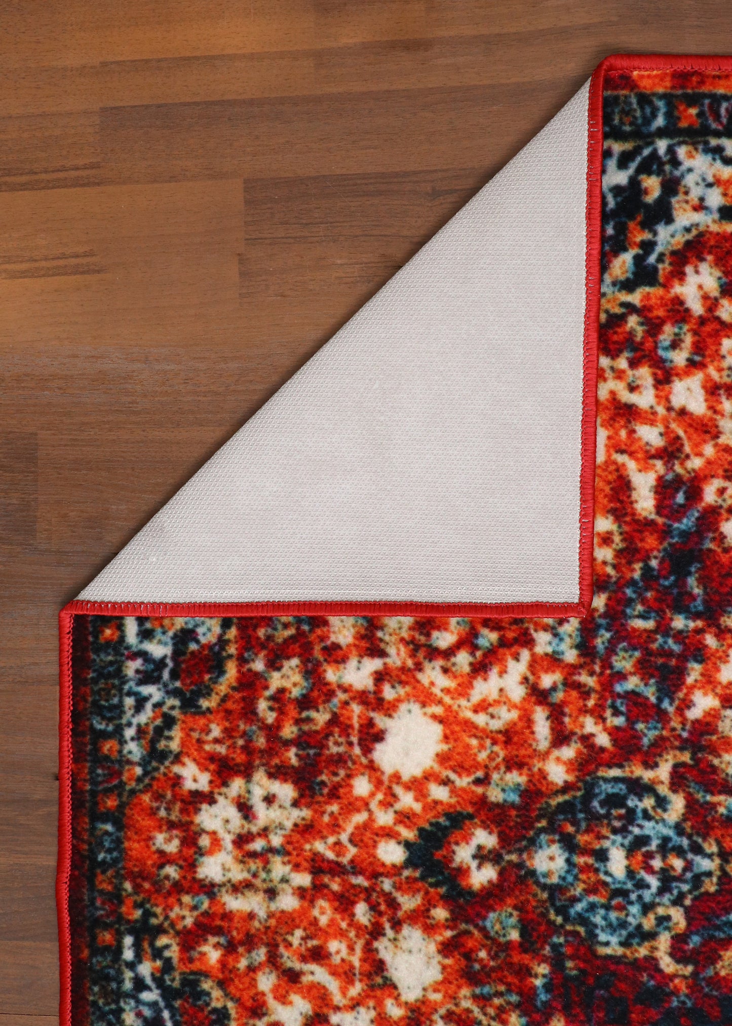 Bohemian Style Area Rug – Red & Blue Pattern Rug