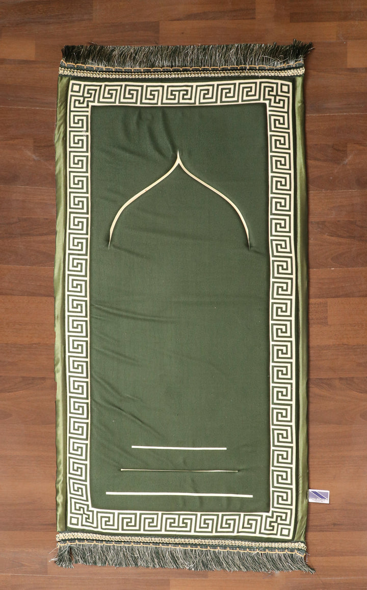Sea Green Traditional Print Prayer Mat With Foam Padding