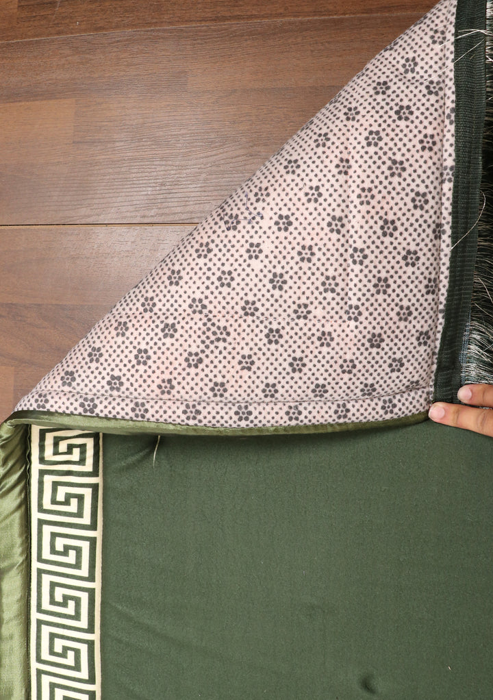 Sea Green Traditional Print Prayer Mat With Foam Padding