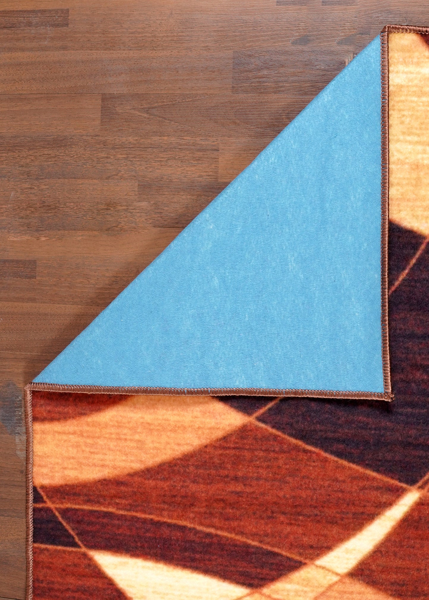 Multicolor Contemporary Abstract Non-Woven Rug with Felt Back