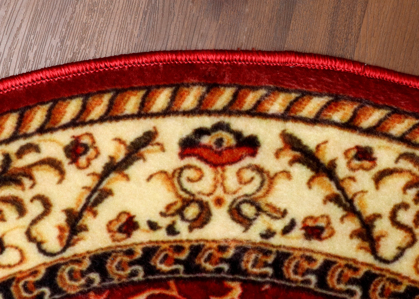 Floral Scrollwork Round Rug