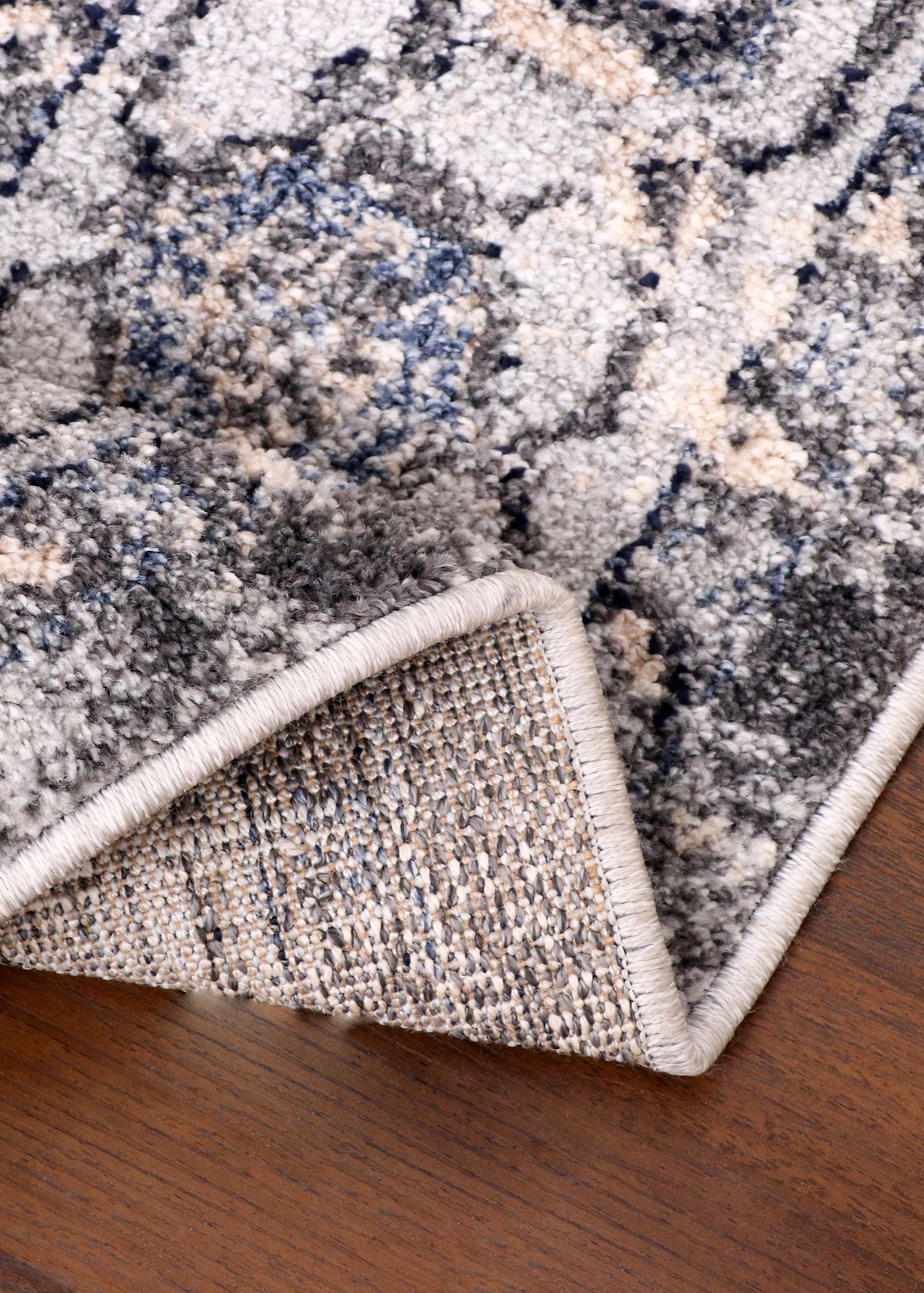 Antique-Style Turkish Medallion Rug – Stone Grey & Ivory Finish