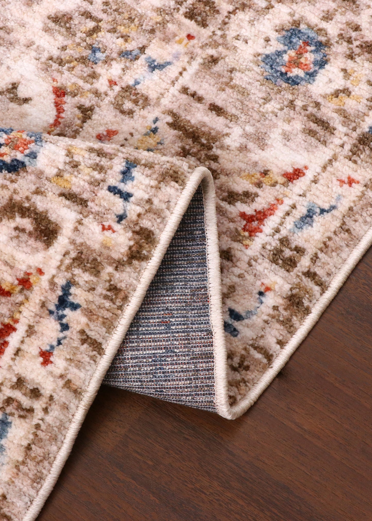 Vintage Turkish Medallion Rug – Soft Beige with Faded Traditional Motifs