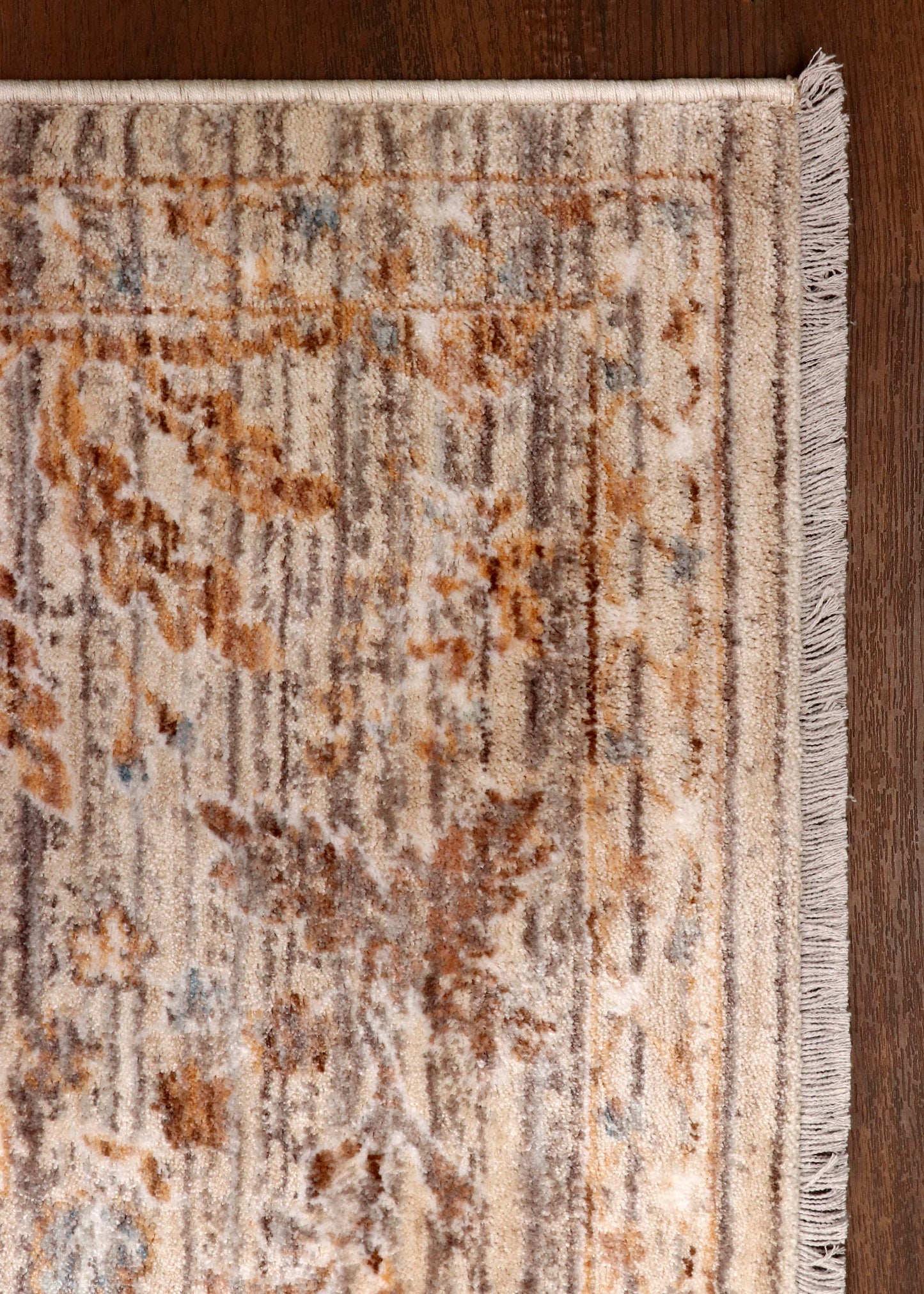 Turkish Golden Floral Vintage-Inspired Rug