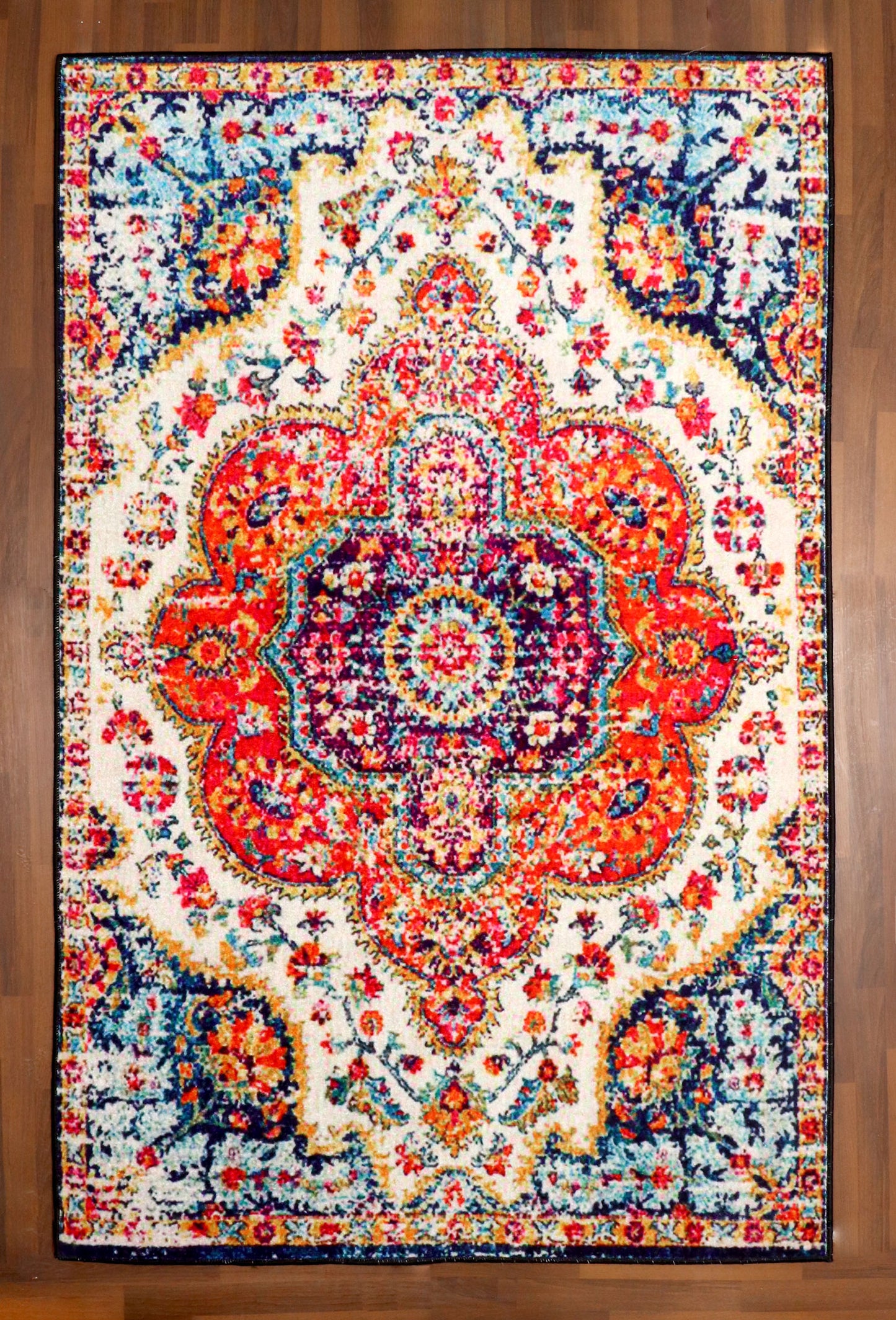 Tuffted Vintage Floral Trellis Area Rug