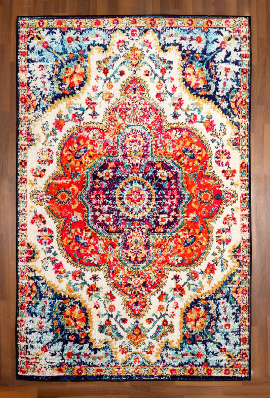 Tuffted Vintage Floral Trellis Area Rug