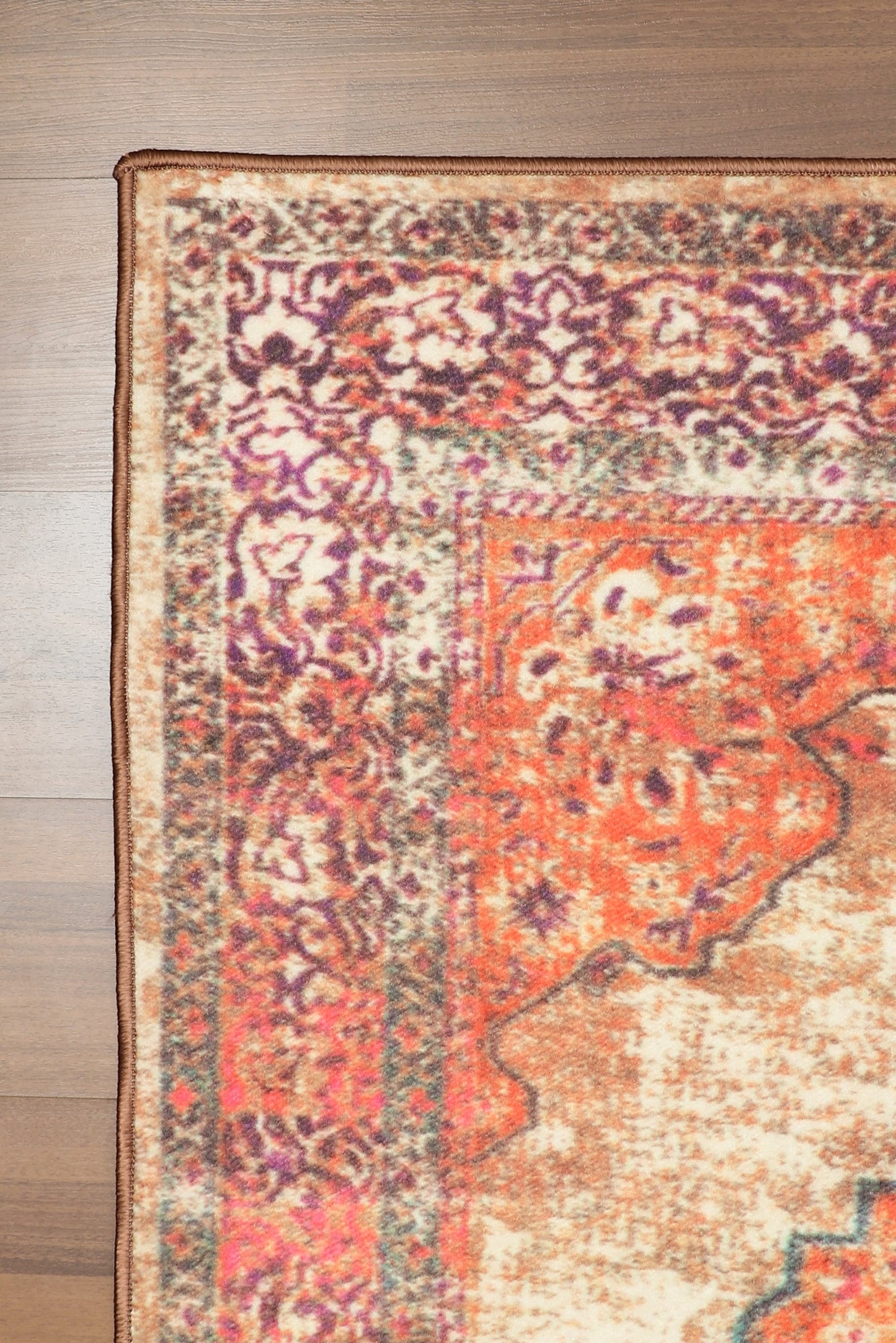 Red With Multi Color Medallion Print Rug