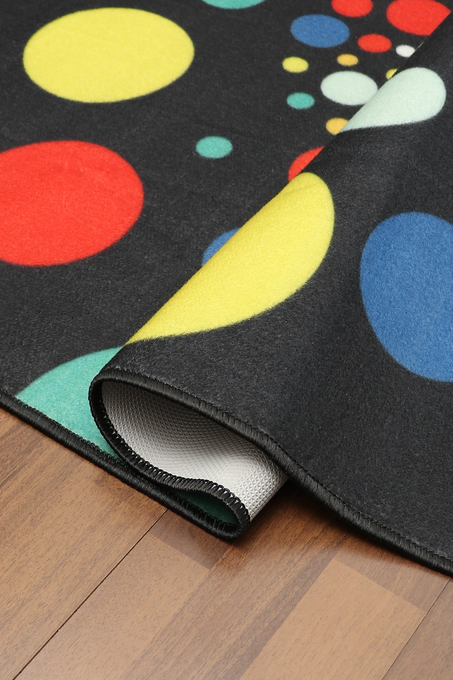 Multi Color Circles Drawing Print Rug