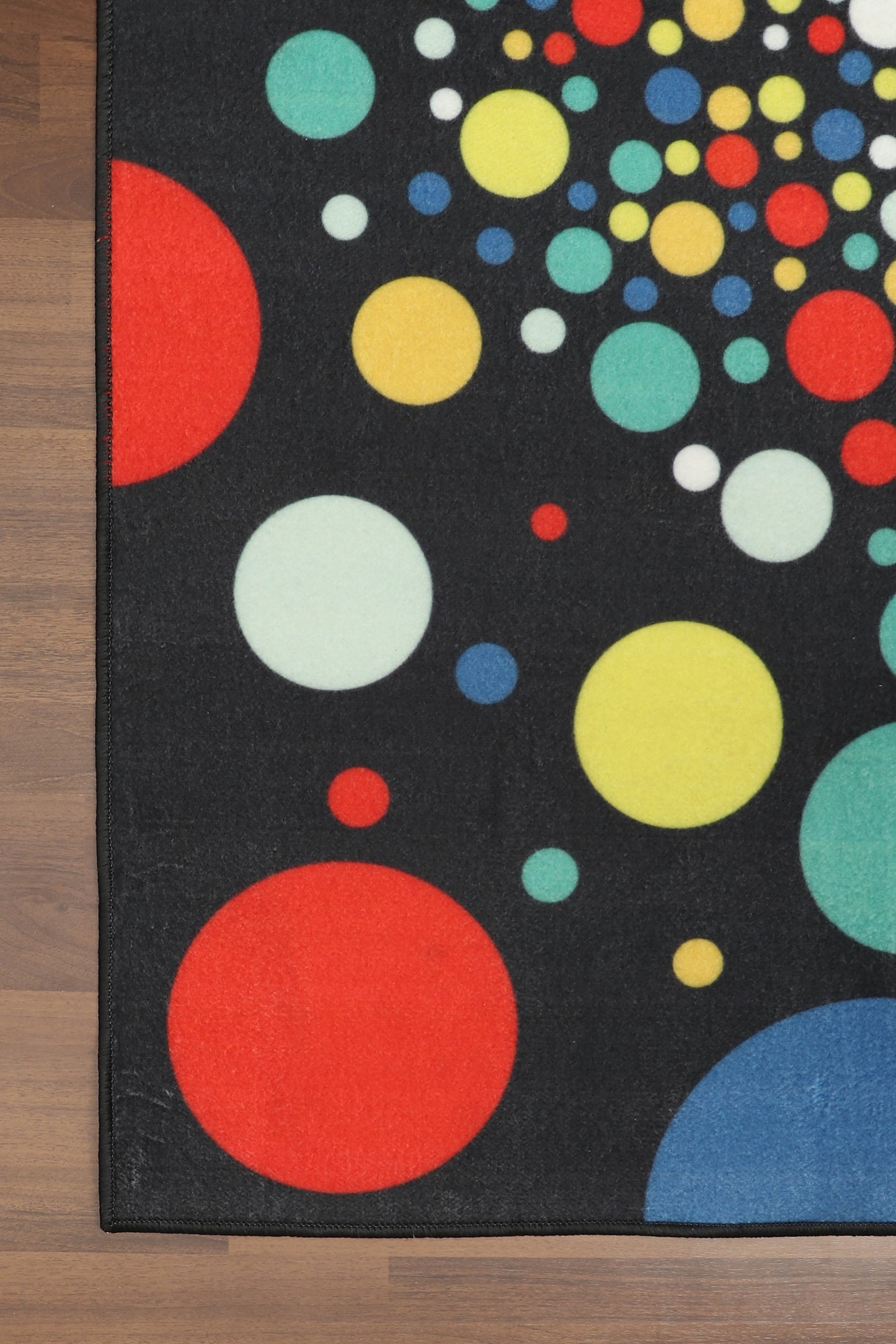Multi Color Circles Drawing Print Rug