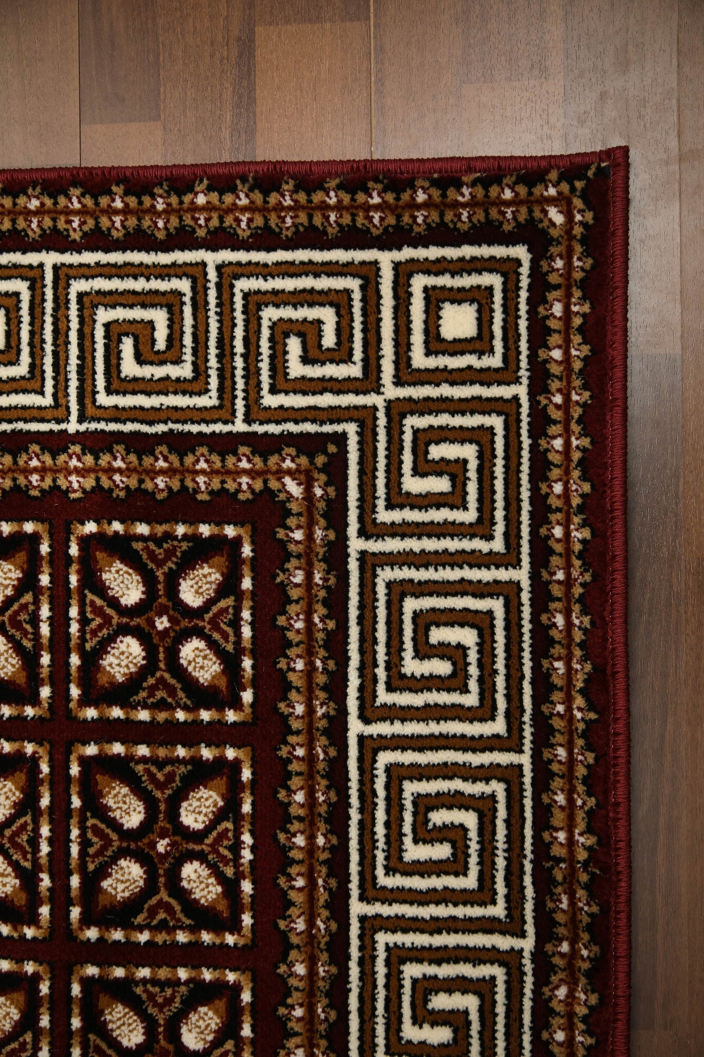 Maroon & Beige Traditional Design Rug