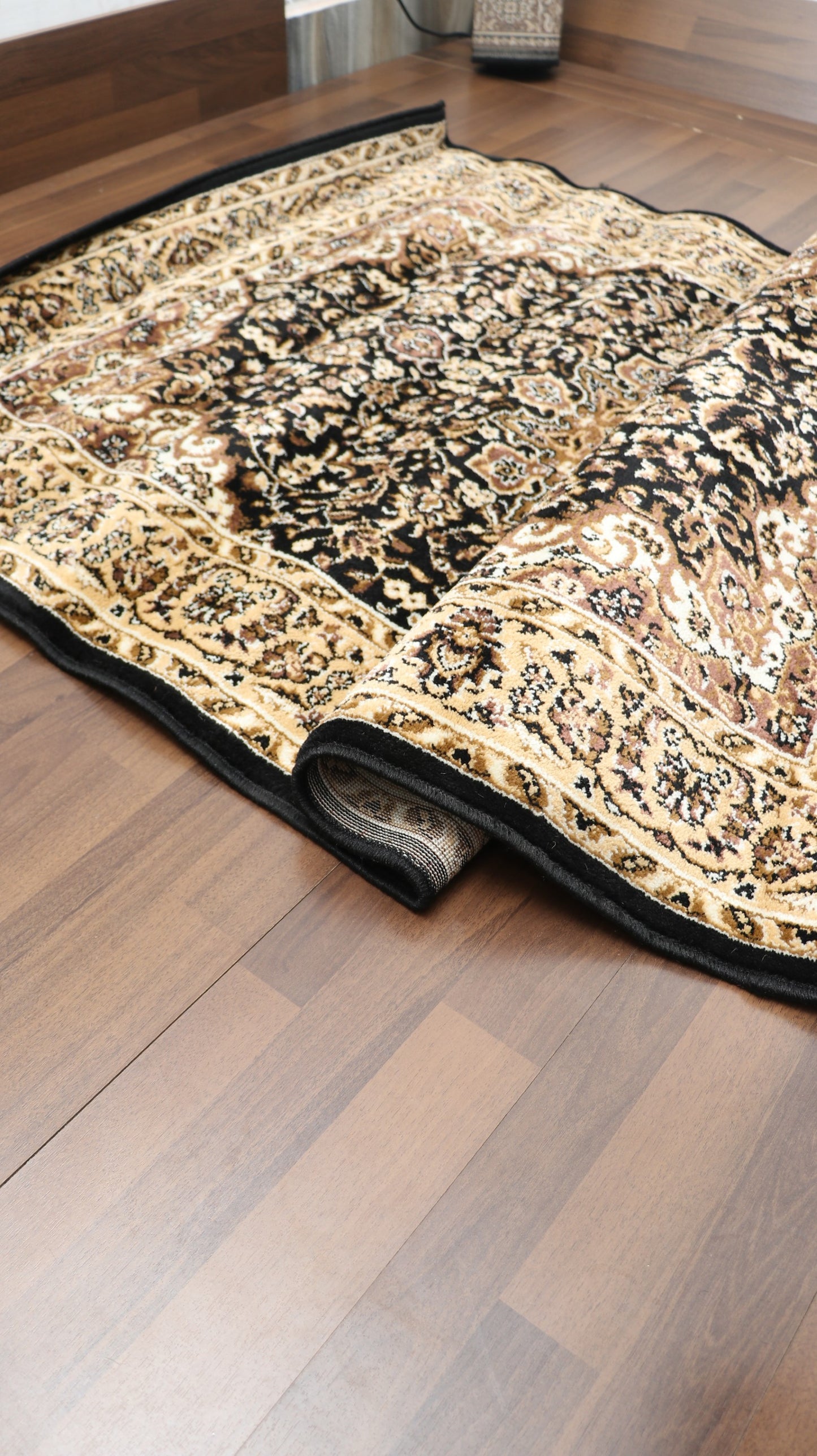 Black Multi Color Medallion Design Rug