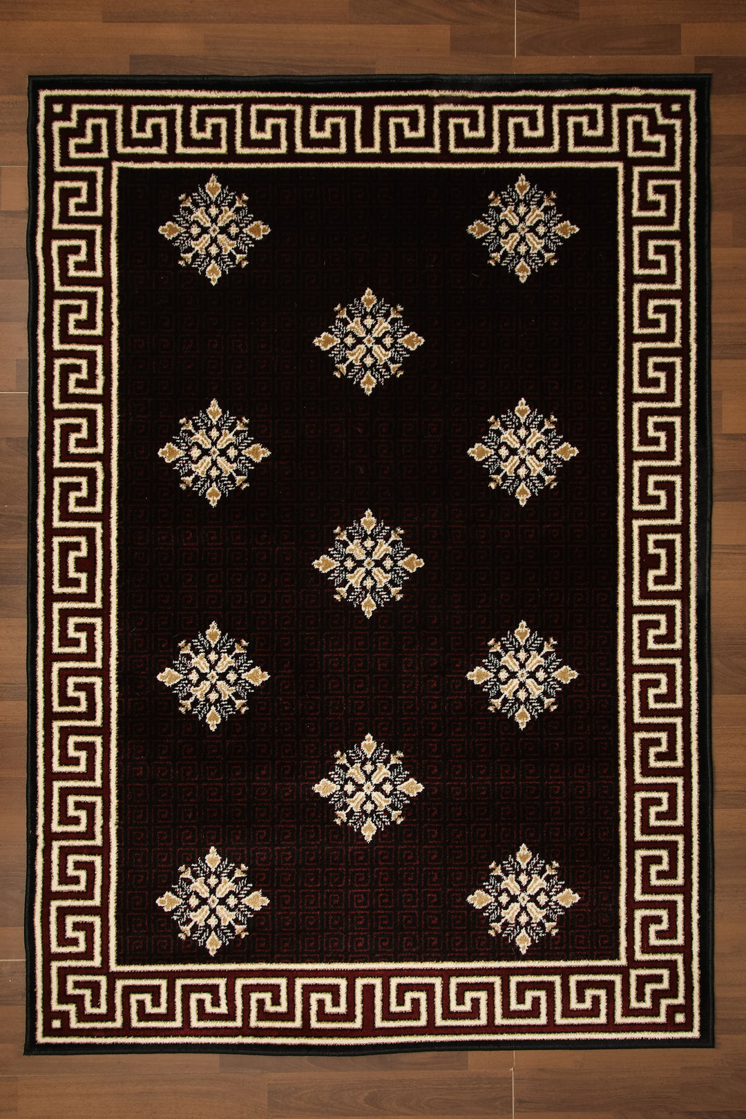 Maroon & Beige Traditional Design Rug