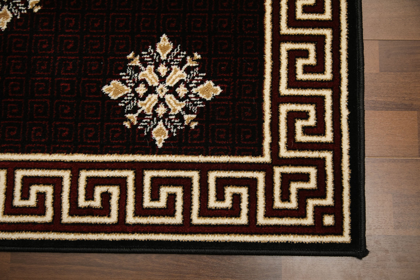 Maroon & Beige Traditional Design Rug