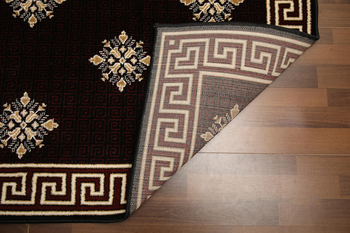 Maroon & Beige Traditional Design Rug