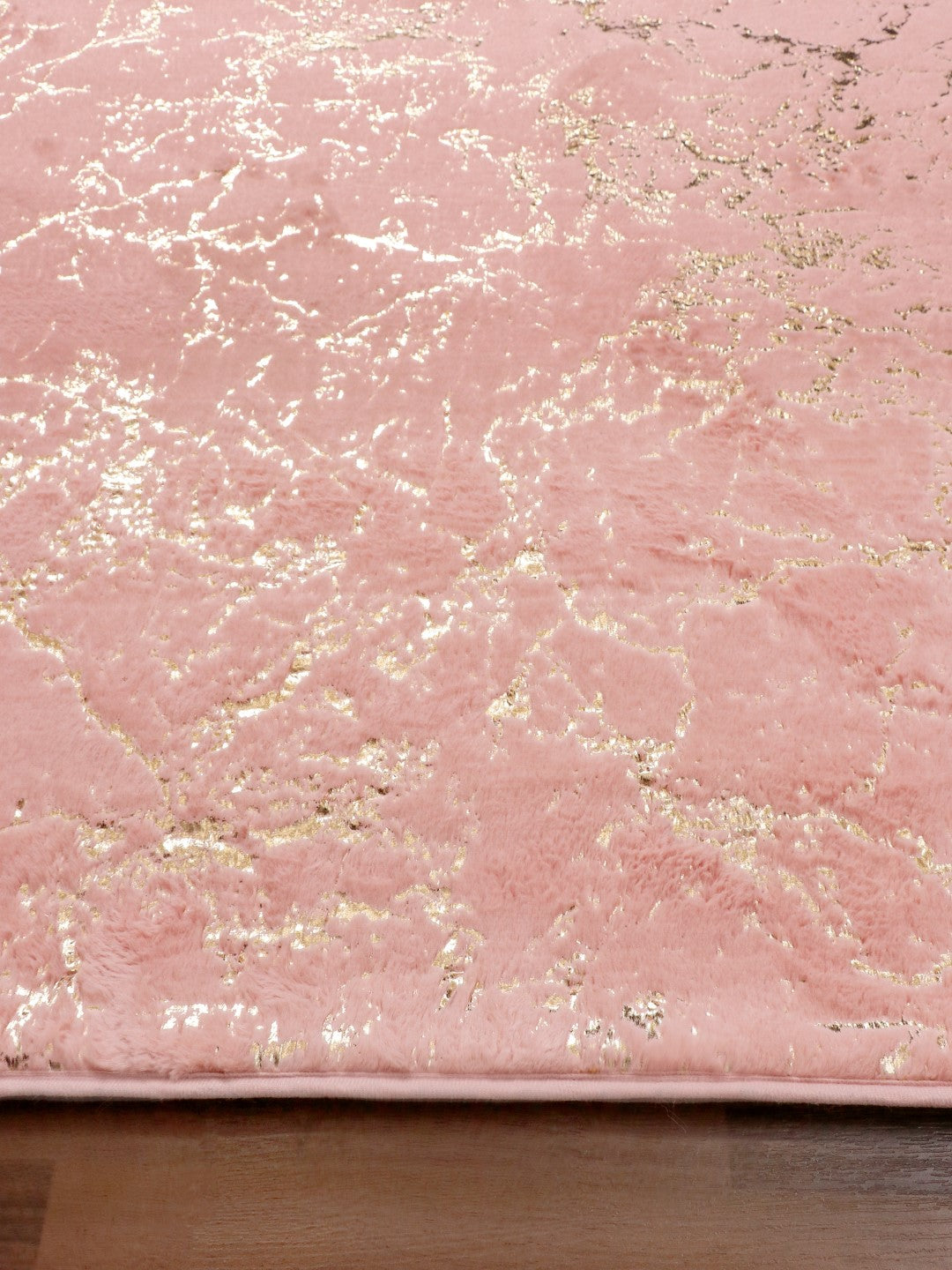 Peach And Golden Abstract Engraved Fancy Rug