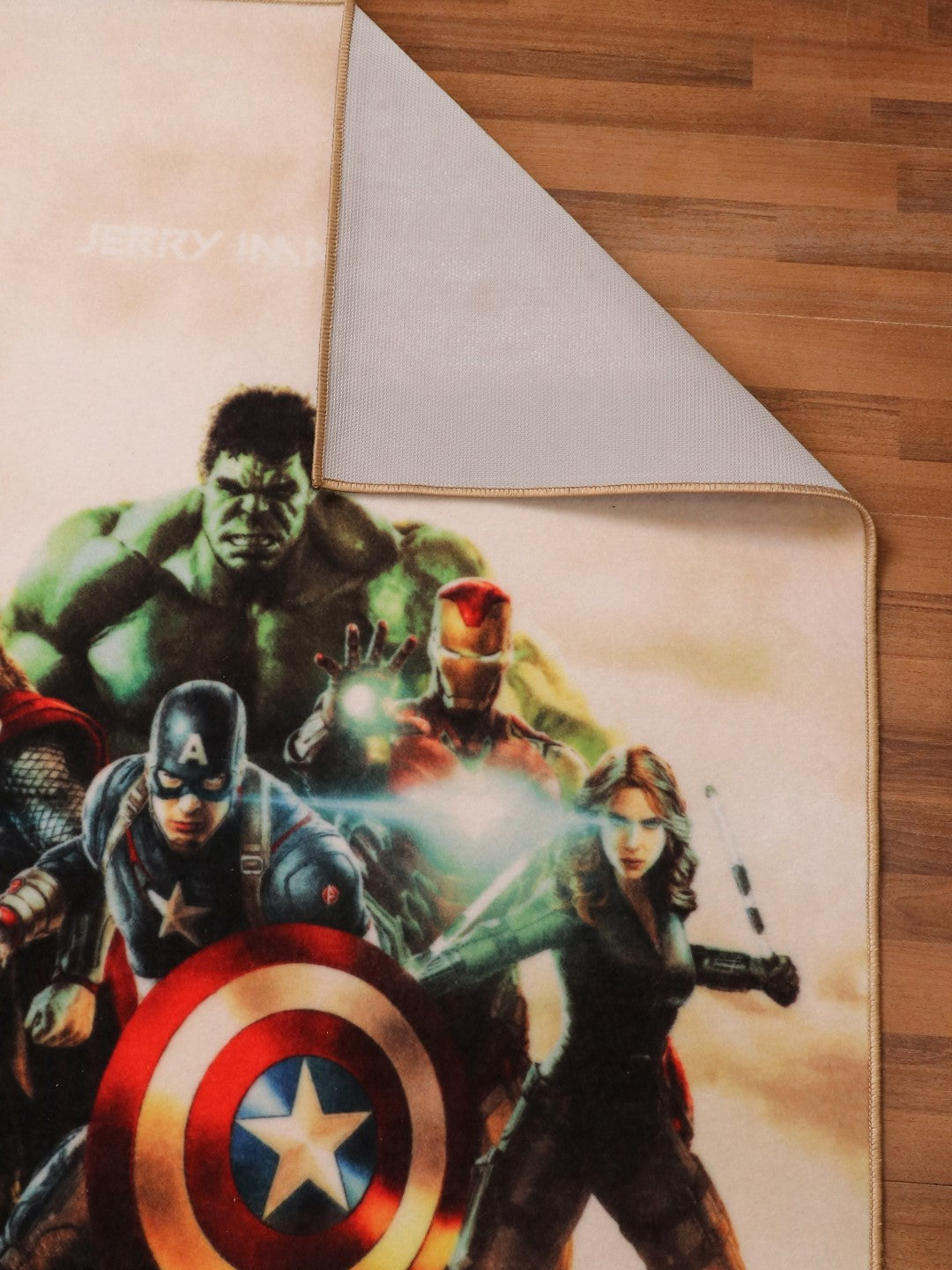 Multi Color Avengers Team Print Rug