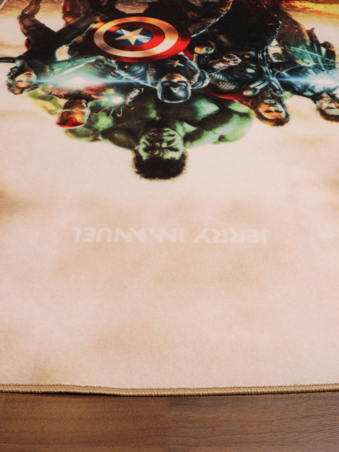 Multi Color Avengers Team Print Rug