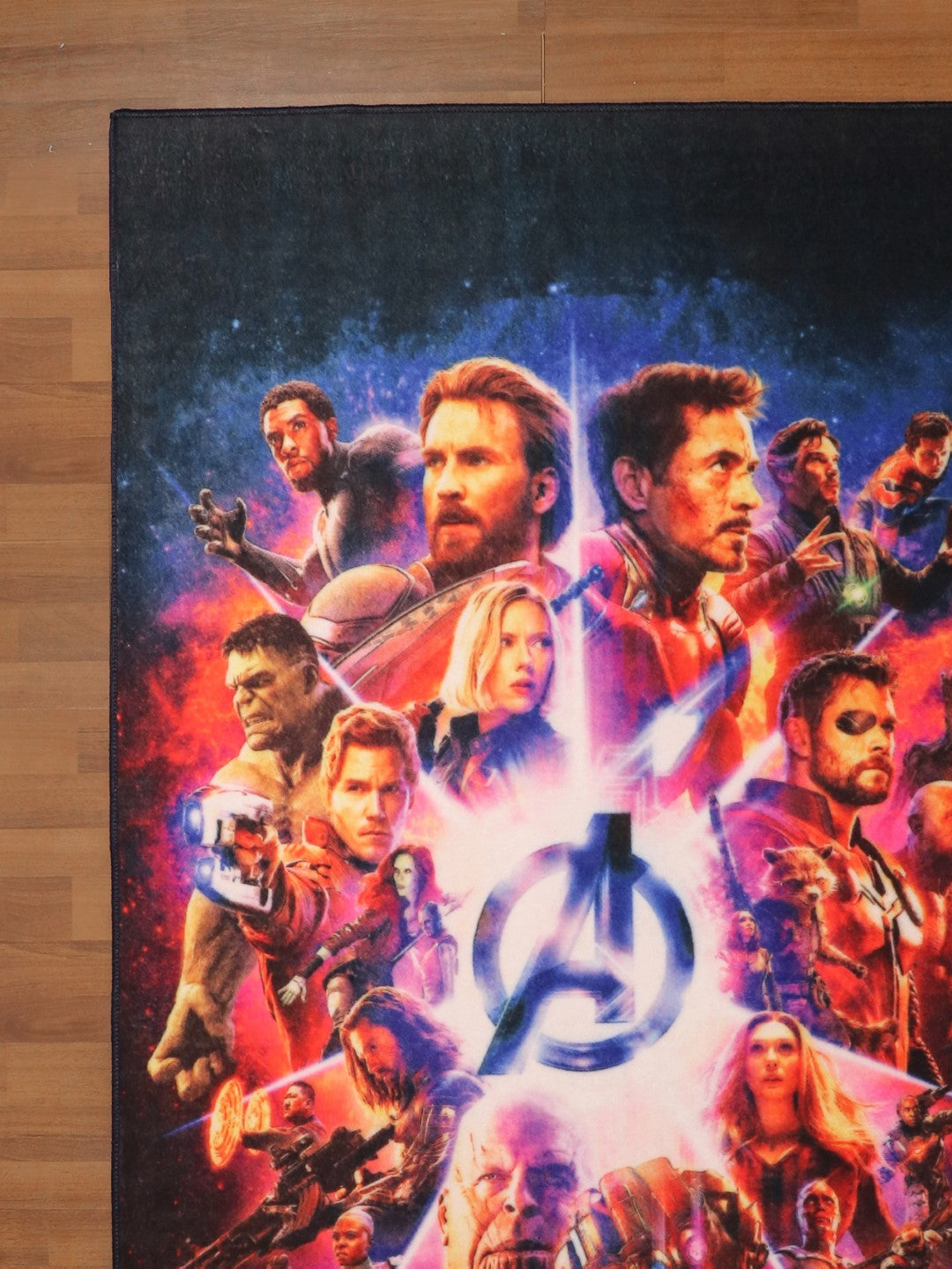 Multi Color Avengers Team Print Rug