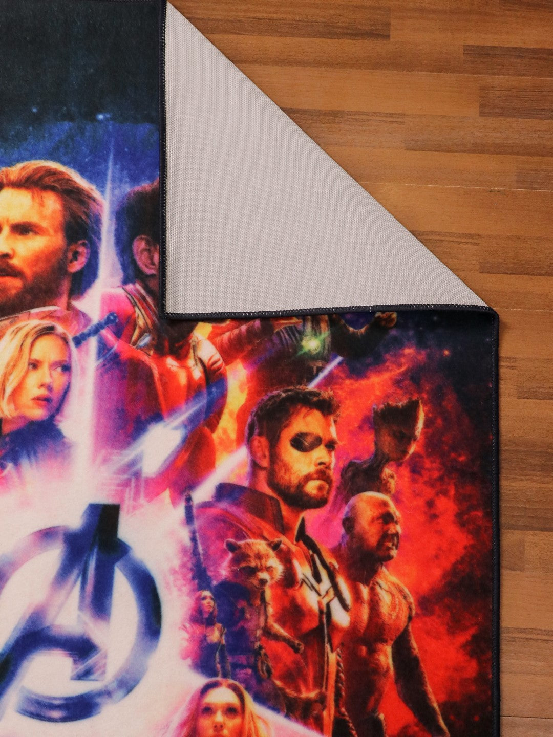 Multi Color Avengers Team Print Rug