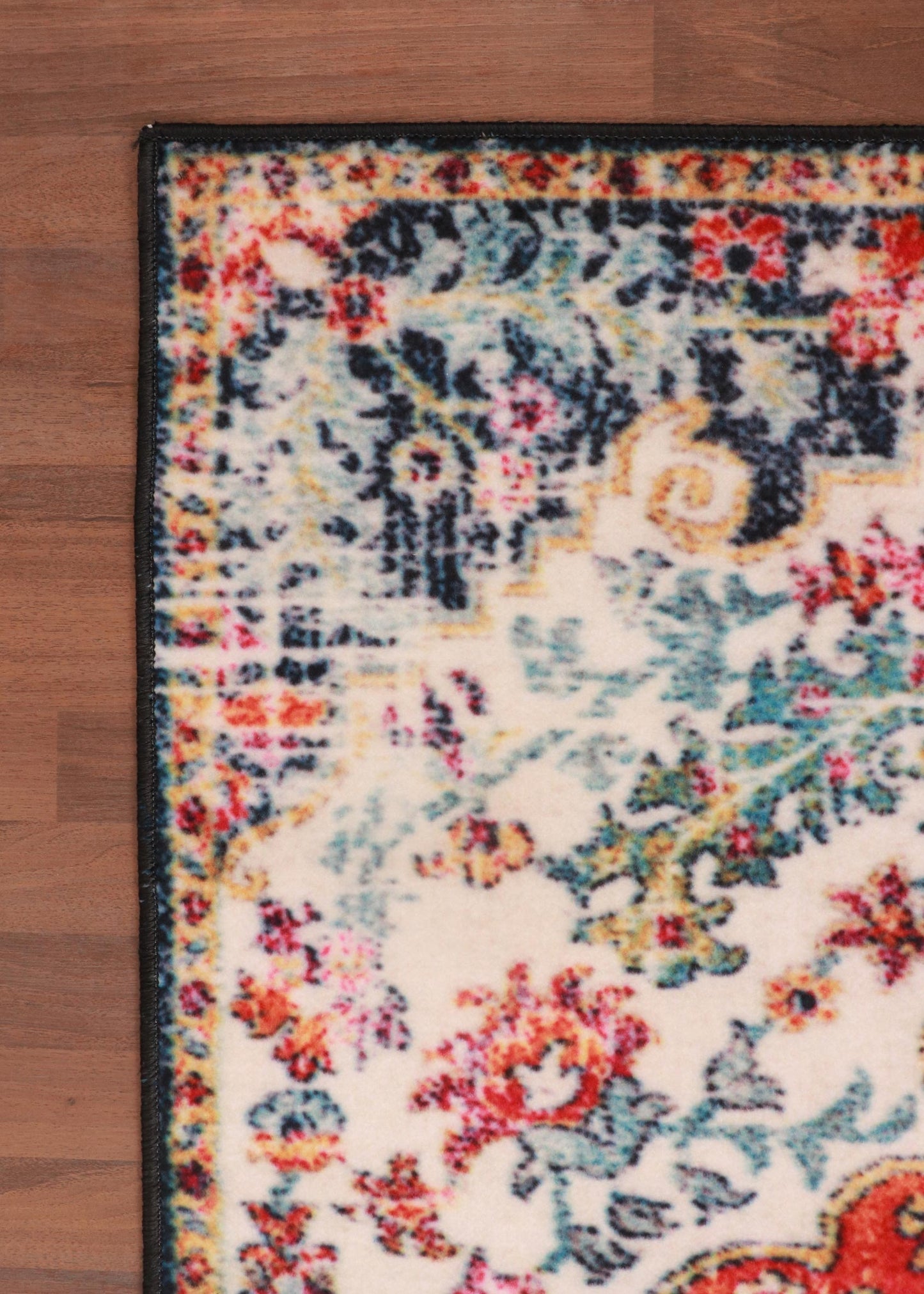 Multi Color Floral Print Rug