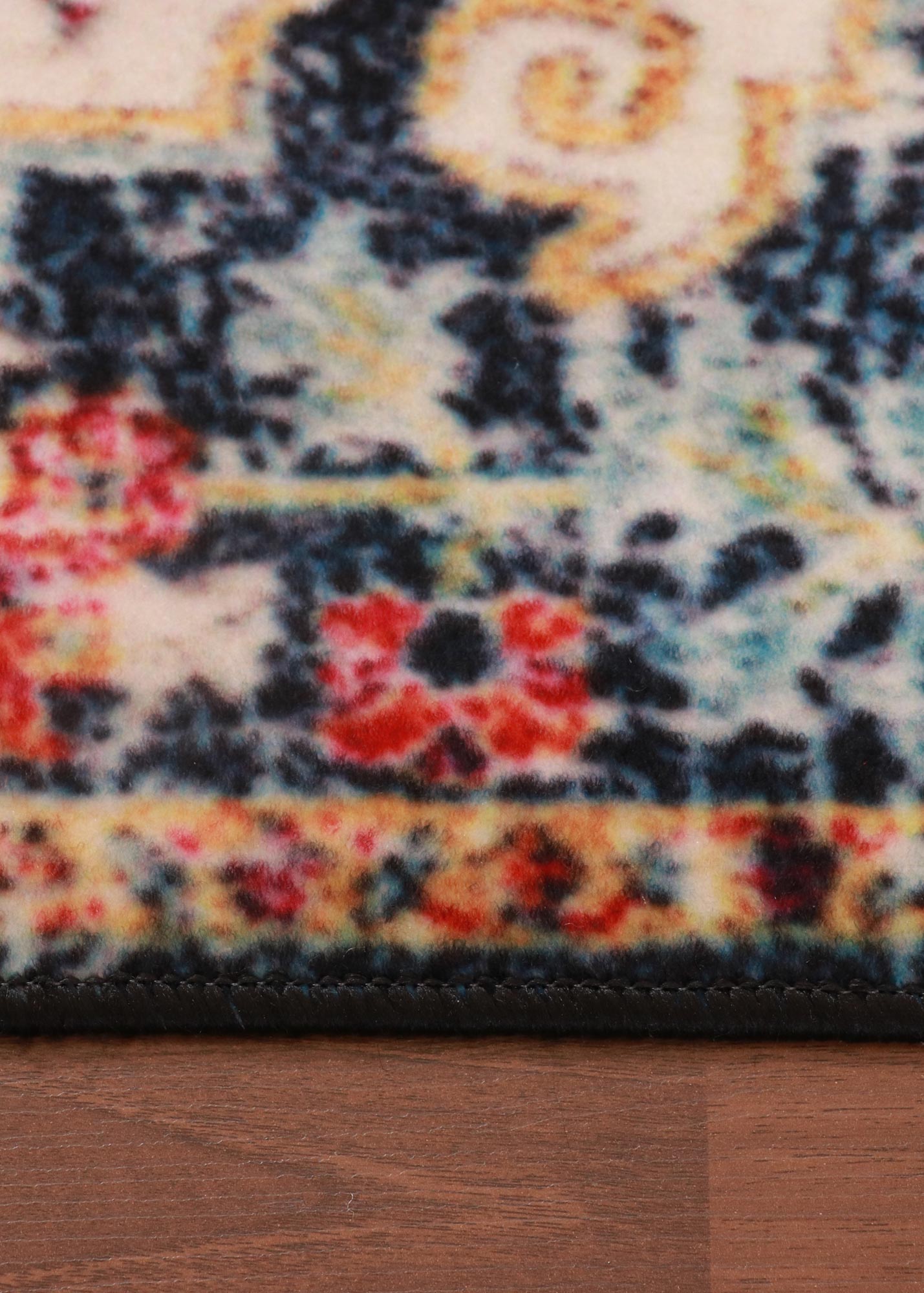 Multi Color Floral Print Rug