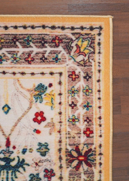 Multi Color Floral Print Rug