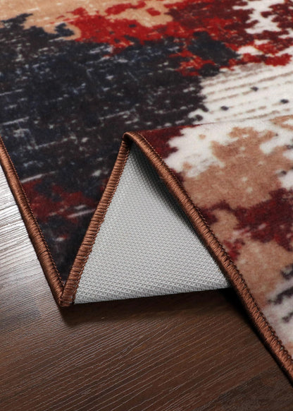 Multi Color Abstract Print Rug
