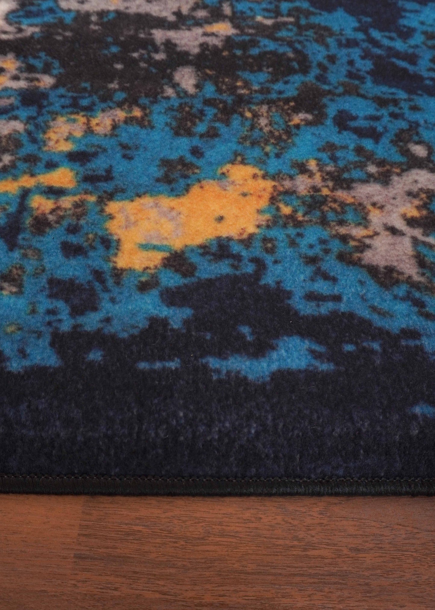 Green Blue Beige Abstract Print Rectangle Rug