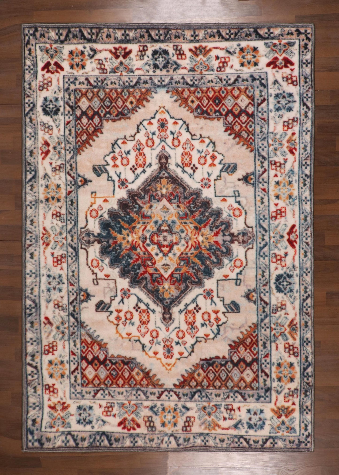 Multi Color Medallion Print Rug