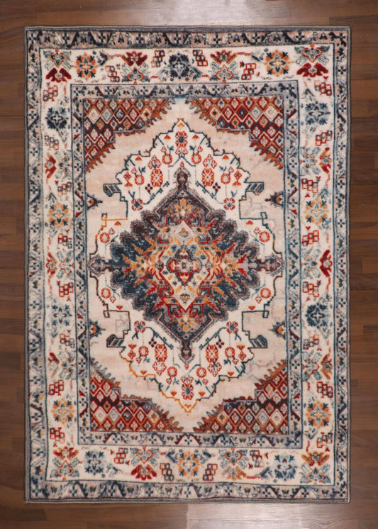 Multi Color Medallion Print Rug