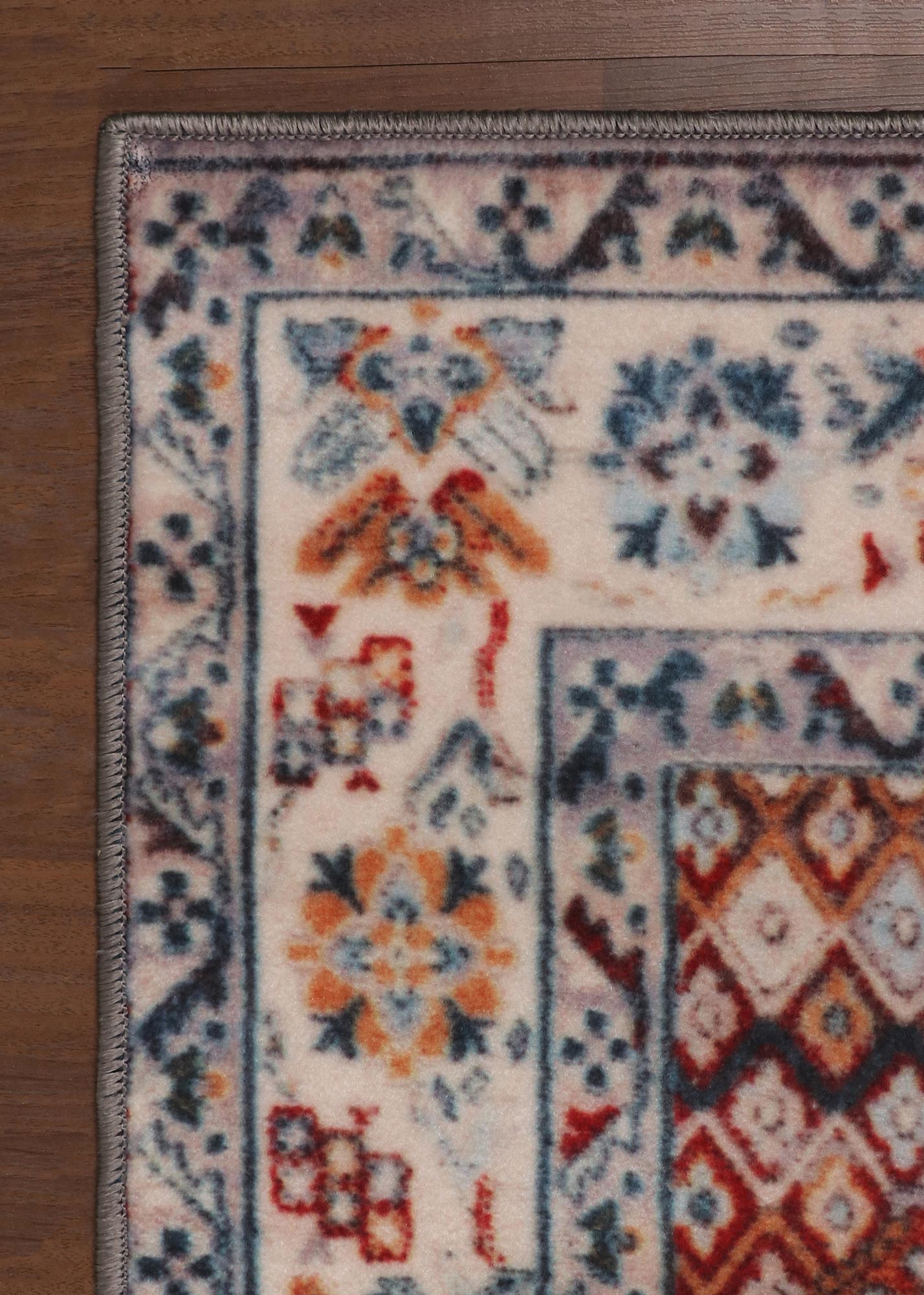 Multi Color Medallion Print Rug