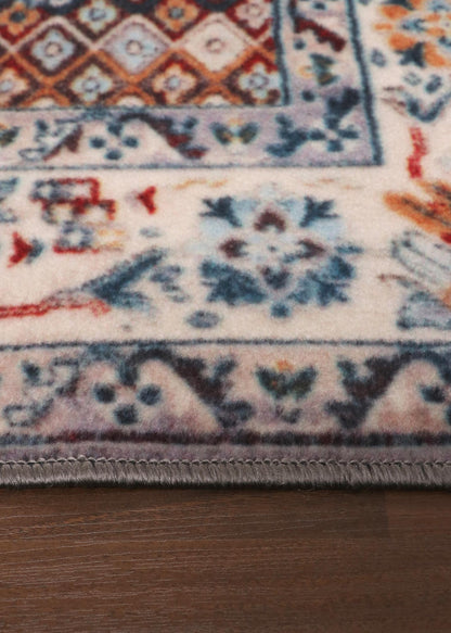 Multi Color Medallion Print Rug