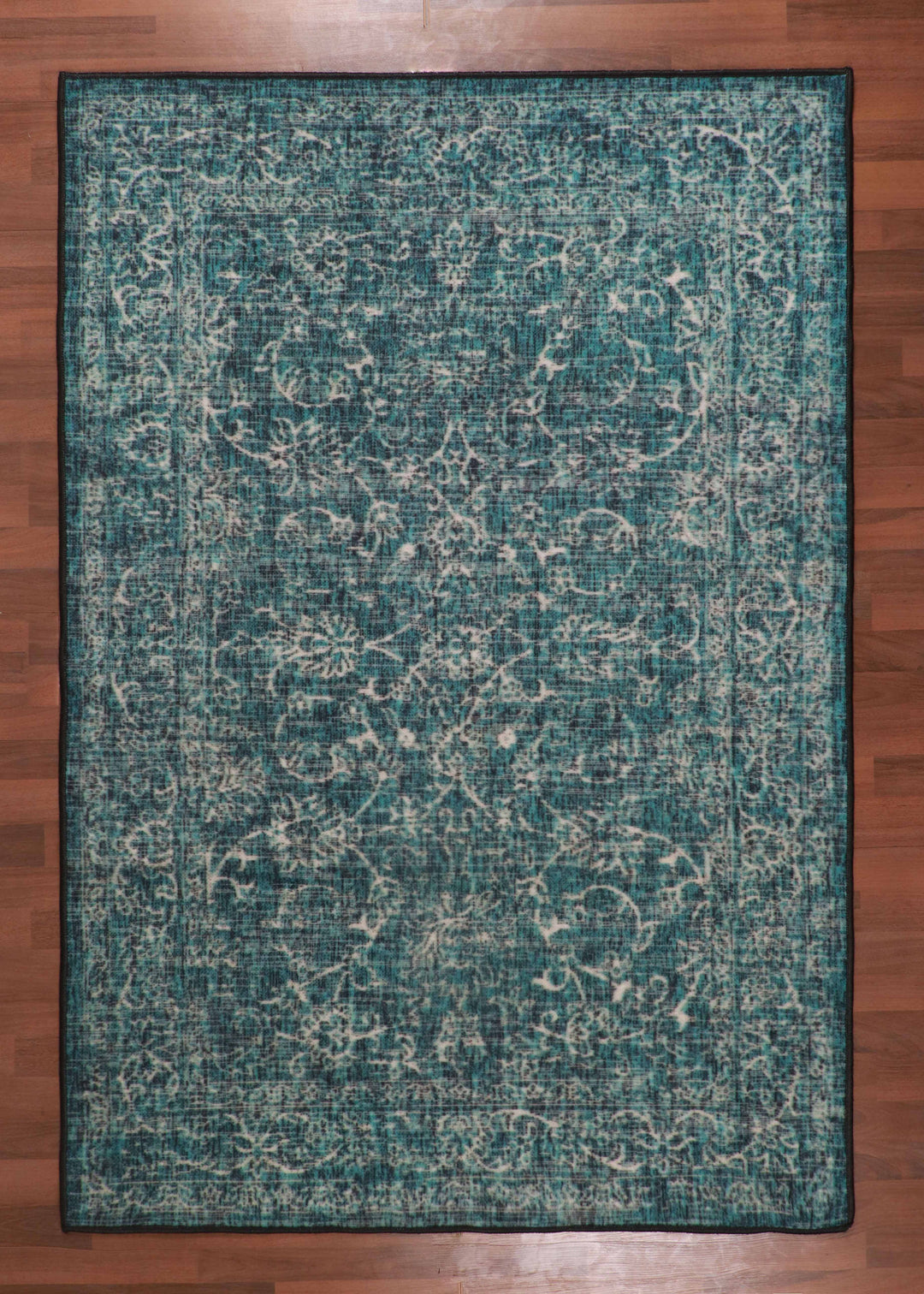 Sea Green with Beige All Over Print Rug