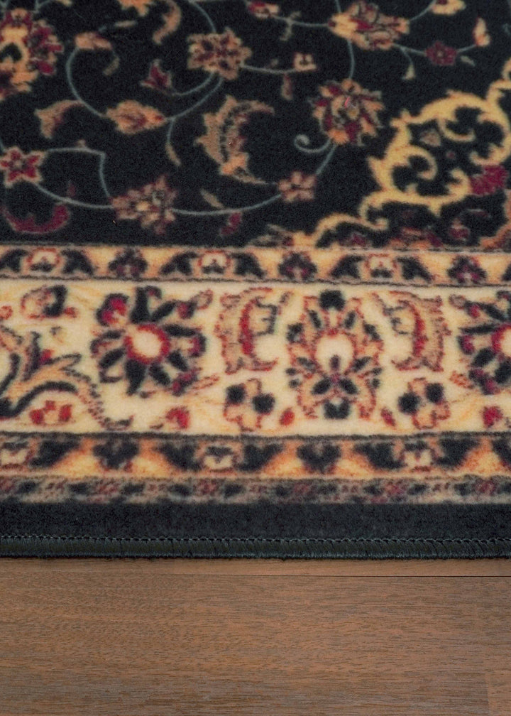 Black and Multi Color All Over Floral Print Rug