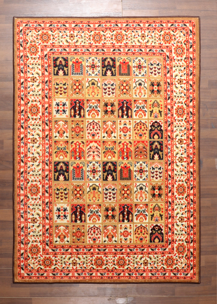 Traditional Geometric Non-Woven Rug – Felt Backing