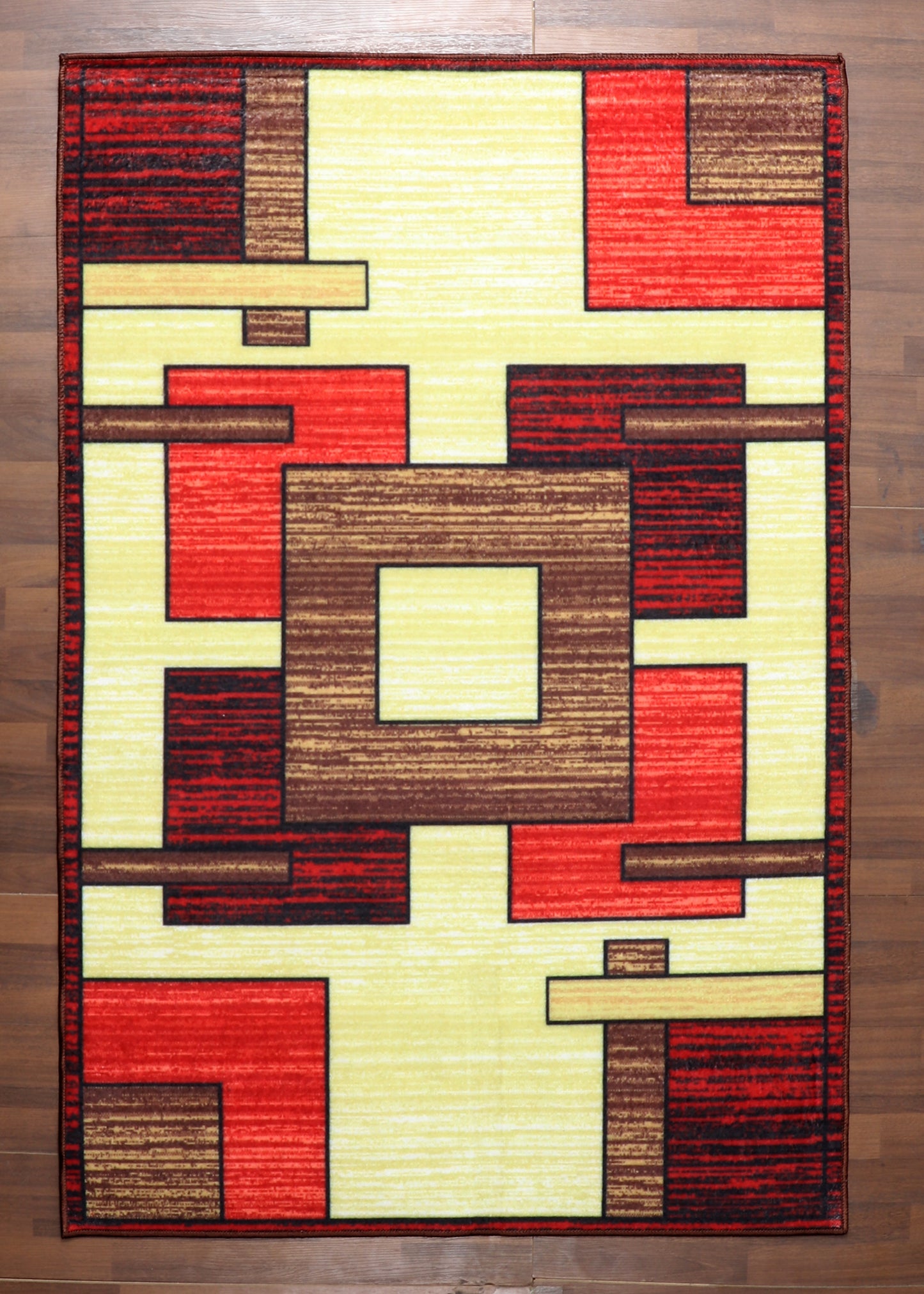 Modern Geometric Area Rug – Bold Design with Felt Backing