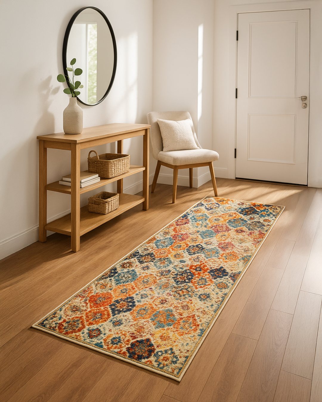 Multi Color Floral Print Runner