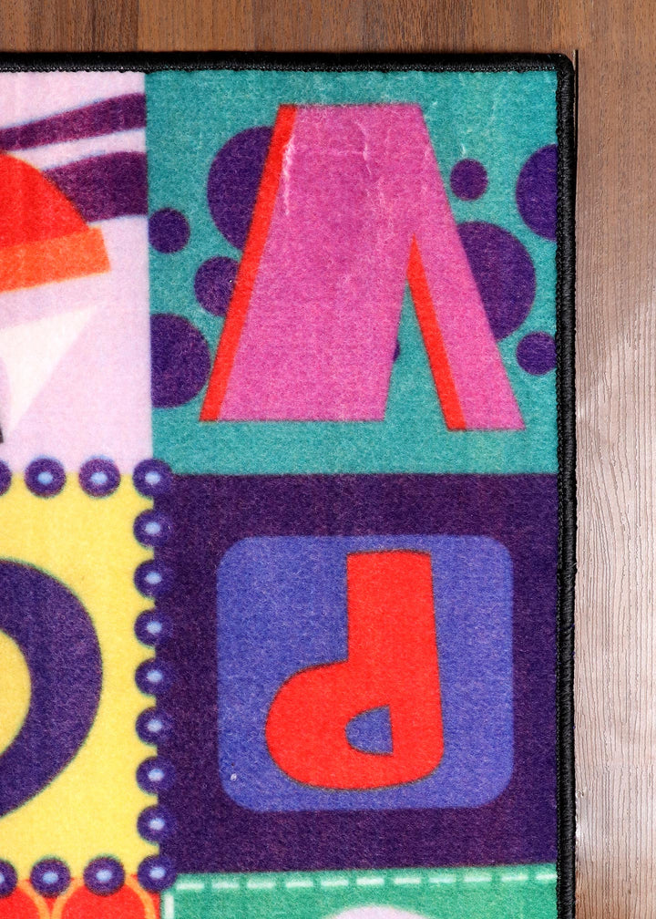 Kids ABC Alphabet Blocks Rug – Primary Classroom Carpet for Toddlers