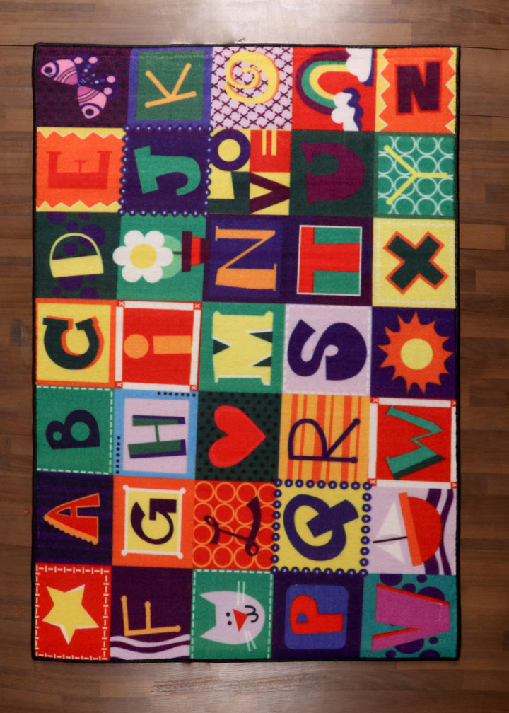 Kids ABC Alphabet Blocks Rug – Primary Classroom Carpet for Toddlers