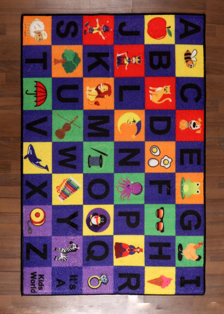 Blocks of Fun Rectangular ABC Rug for Kids